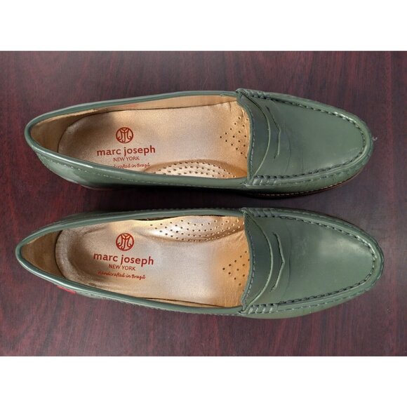 Marc Joseph East Village Loafer Women's Size 7.5 Brazil ATLANTIC BLUE Patent EUC - Picture 5 of 16